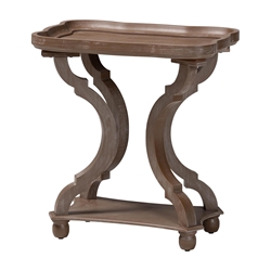 Baxton Studio Yannick French Country Antique Brown Wood End Table